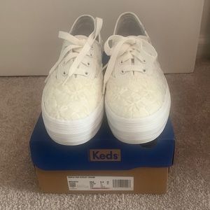 Brand New Triple CVO Eyelet Embroidered Flatform Sneakers